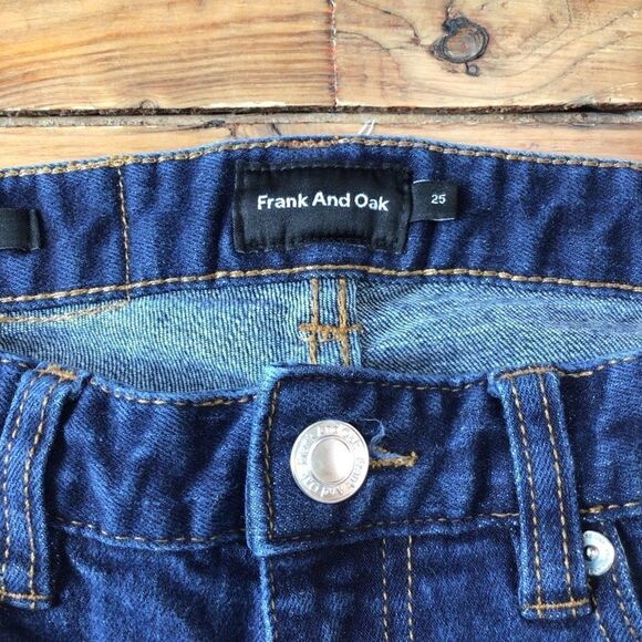 FRANK and Oak Debbie blue jeans skinny high waisted high-rise stretchy size 25 - Picture 4 of 11
